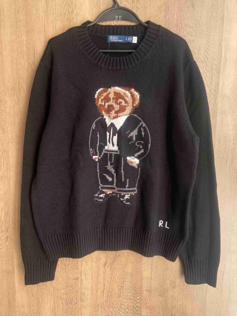 Polo Ralph Lauren Black Tuxedo Polo Bear Crewneck Sweater